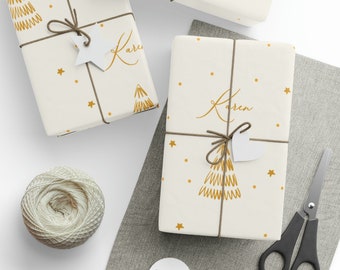 Neutral Modern Tree Christmas Wrapping Papers