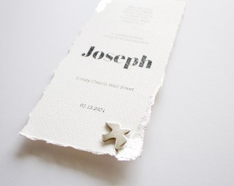 Modern Remembrance Card, First Communion Remembrance Card, Christening Card, Confirmation Card, Baptism Card, Handmade paper