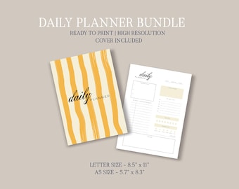 Printable Daily Planner Page, Minimalist Day Organizer, ADHD Friendly Productivity Sheet, Daily To Do List, Time Blocking, Letter & A5 Size