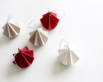 Modern Paper Small Christmas Ornaments Set