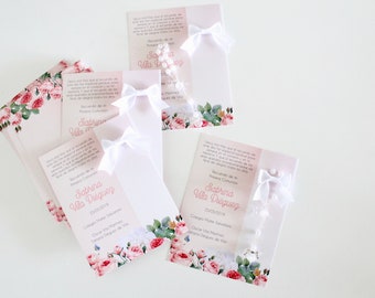 Remembrance Gift Modern Remembrance Card First Communion Remembrance Card Christening Card Confirmation Card Baptism christening gift Flower