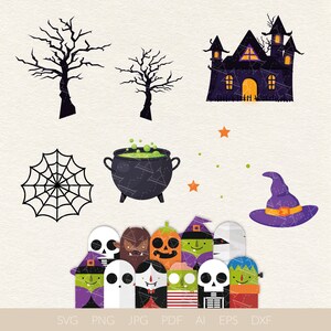 Haunted Mansion SVG Bundle Halloween SVG Halloween Clipart Digital Download Cricut Silhouette Cut File Scary SVG Spooky Cute Haunted