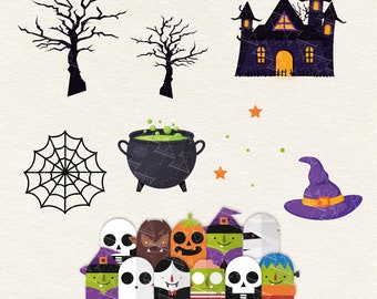 Haunted Mansion SVG Bundle Halloween SVG Halloween Clipart Digital Download Cricut Silhouette Cut File Scary SVG Spooky Cute Haunted