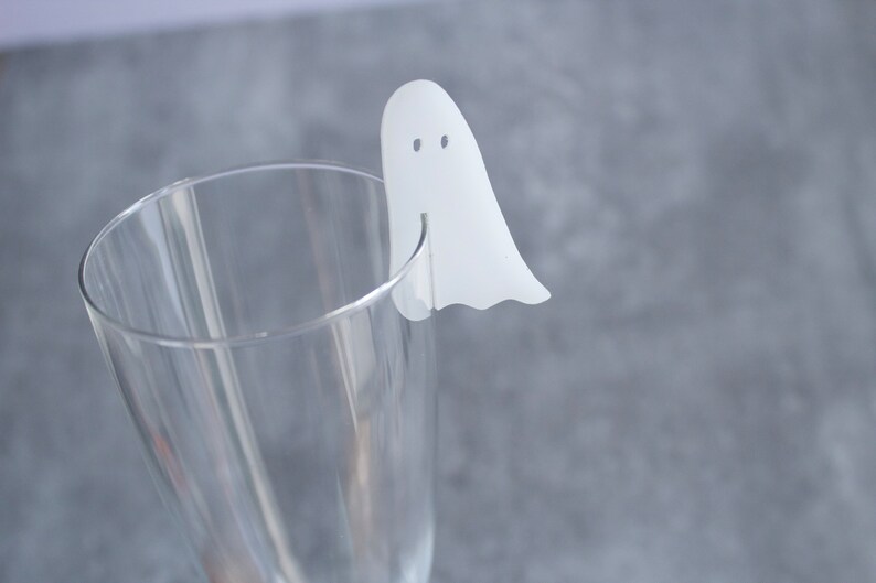 Halloween Wine Tags Halloween Drink Tags Halloween Barware Halloween Party Ideas Ghost - White