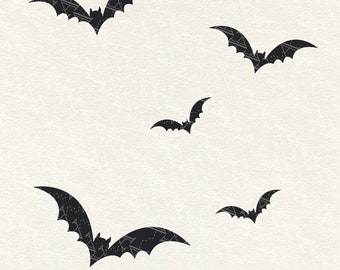 Bats SVG Halloween Clipart Halloween Bats SVG Flying Bats Digital Download Spooky Bats Cricut Silhouette Cut File Bats Clipart Bundle