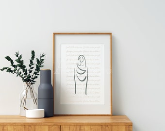 Virgin Mary Modern Illustration Art