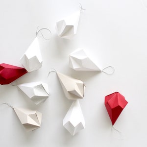 Modern Paper Geometric Christmas Ornaments Set image 1