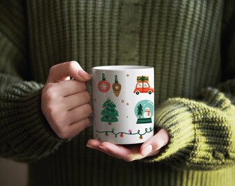 Holiday Coffee Mug Christmas Gifts Merry and Bright Christmas Coffee Mug Holiday Mug Hot Chocolate Mug Christmas Gift Idea Gifts For Her