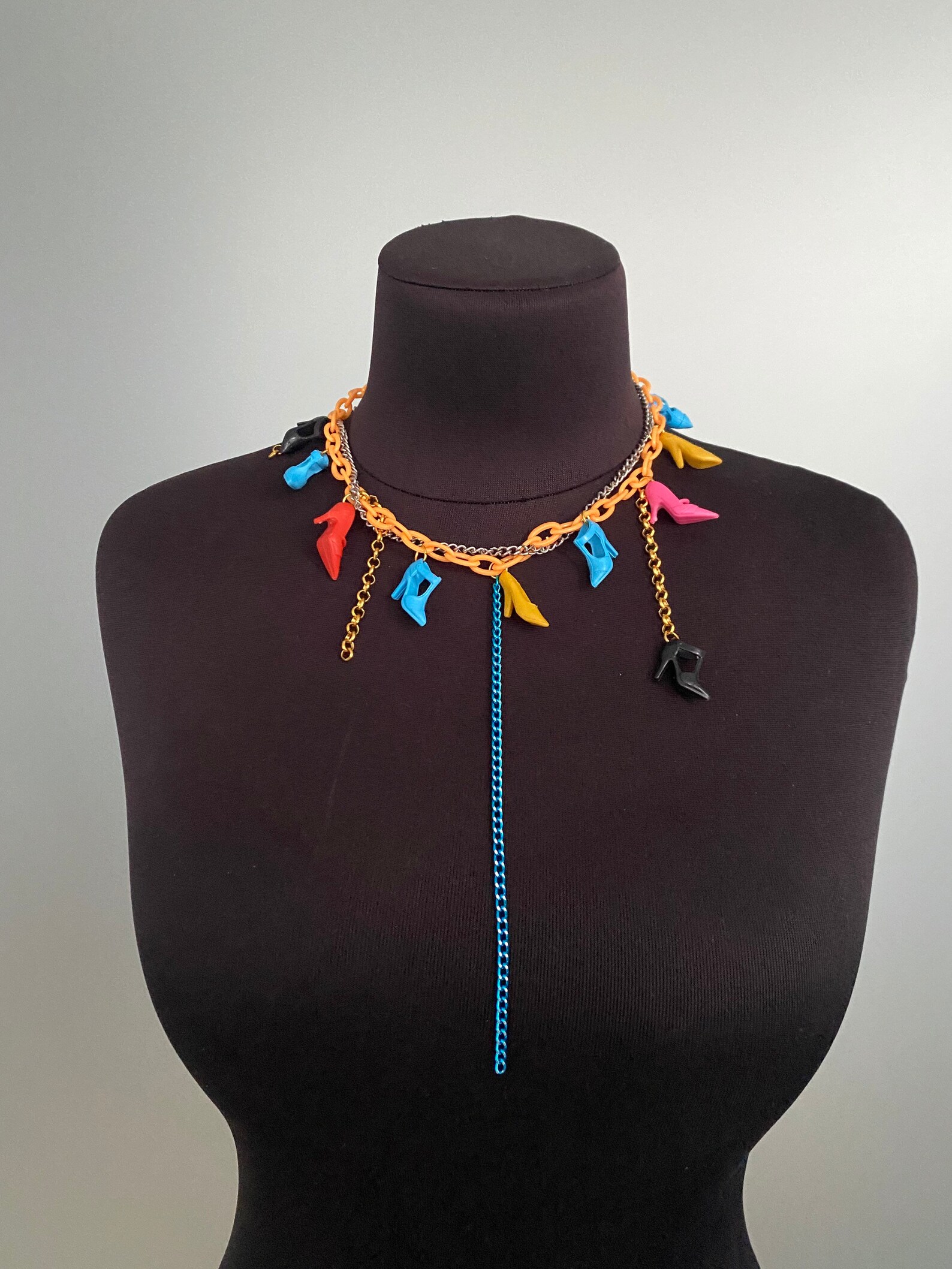 Shoe lover necklace Multistrand necklace with shoe pendants Etsy