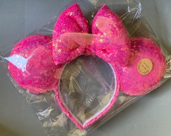 neon pink mouse ears neon pink mickey ears