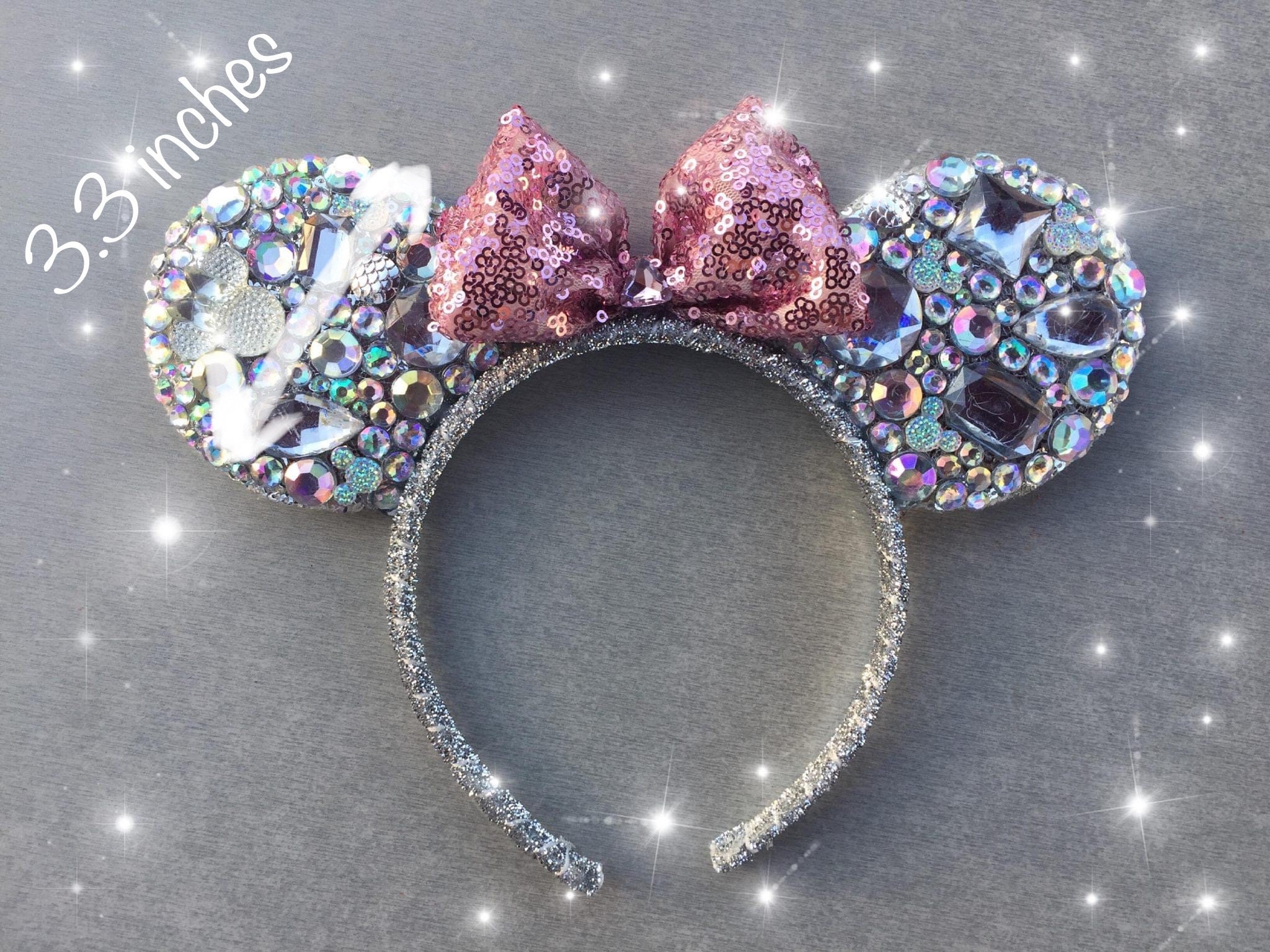Rhinestone Silver Mickey Ears, Minnie Ears, Sequins Mickey  display picture 1
