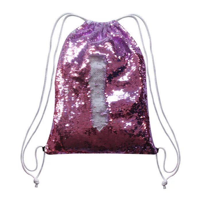 Sequin drawstring top bag sublimation