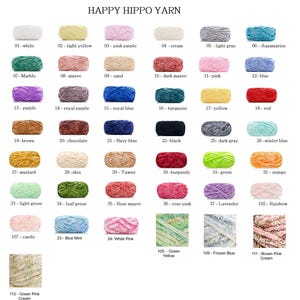 Happy Hippo chenille velvet yarn, soft Amigurumi Yarns bulky fluffy plush plushies velvet yarn fiber, baby yarn crochet afbeelding 11