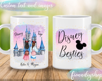 disney besties mug, personalized disney mugs, bff mugs, disney gift, disney besties disney best friends gift, christmas gift