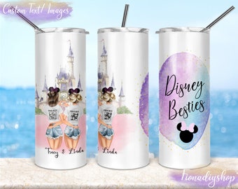 disney besties tumbler , personalized disney mugs, bff tumbler, disney gift, disney besties disney best friends gift, christmas gift