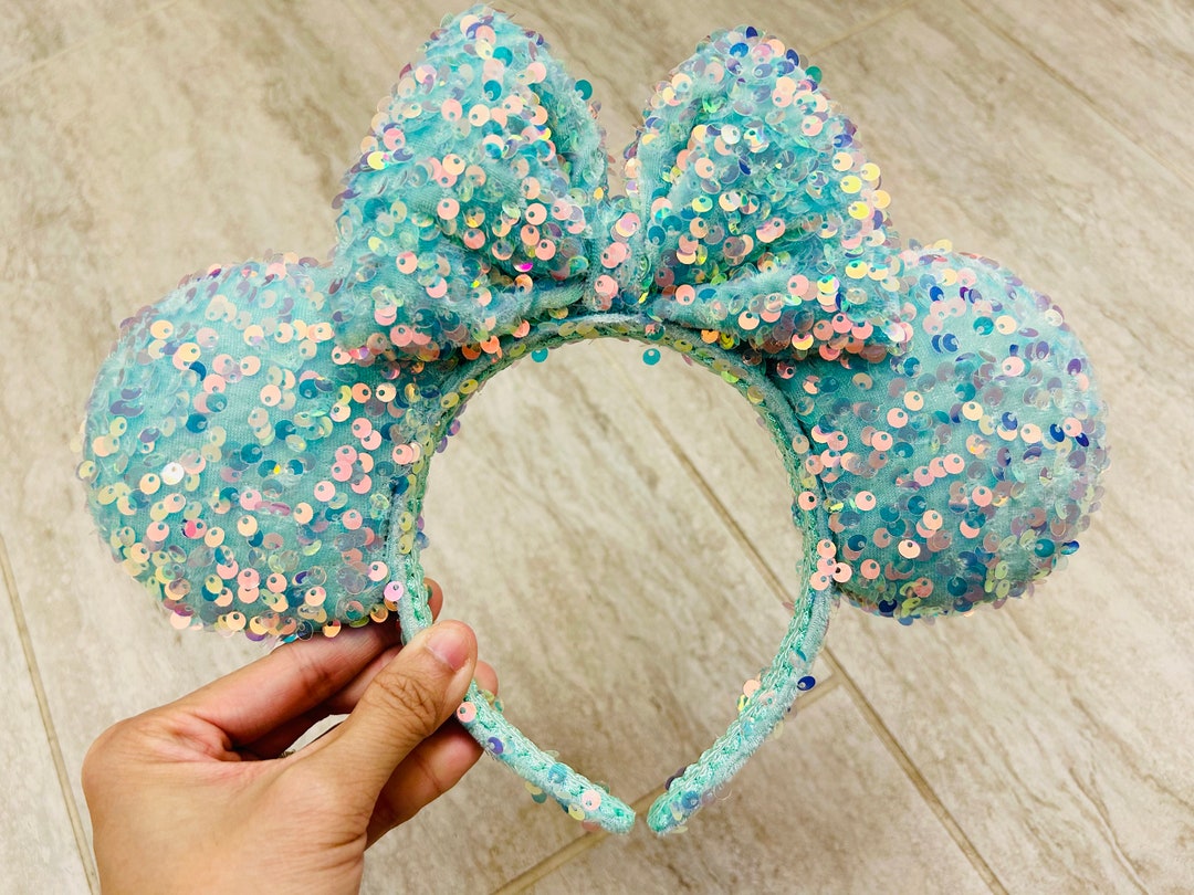 Mint Sequins Velvet Mickey Mouse Ear, Mint Mickey Mouse  display picture 1