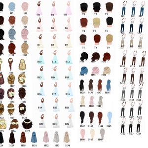 May include: A set of 24 illustrated digital images featuring various hairstyles for women and men. The images are in a cartoon style and are perfect for use in digital projects.