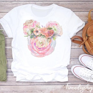 Disney best friends shirt, disney flower shirt, floral disney mickey ears, floral mickey shirrt, flower disney shirt, floral disney cosmetic