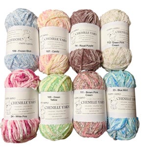 Happy Hippo chenille velvet yarn, soft Amigurumi Yarns bulky fluffy plush plushies velvet yarn fiber, baby yarn crochet afbeelding 10