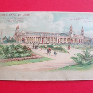 1904 St. Louis Worlds Fair Exposition Souvenir Hold To Light Postcard - Varied Industries Building