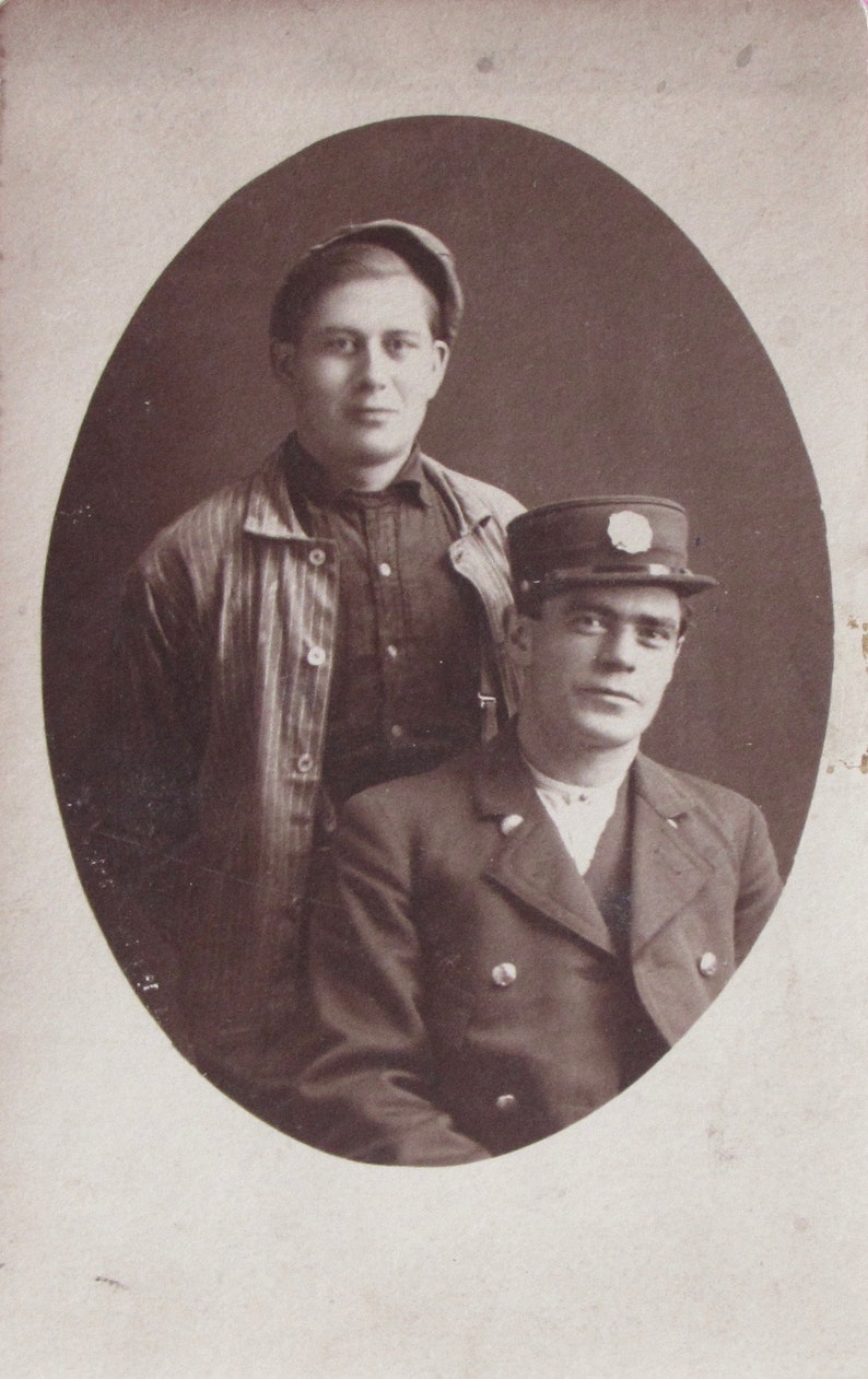 Original 1910's Railroad Train Engineer and Conductor RPPC Etsy