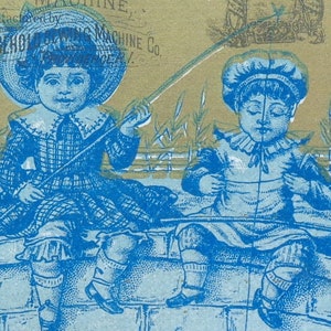 Original 1880's Victorian Trade Card - Household Sewing Machine Co Providence RI - Geo. E Treat