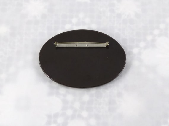 Bakelite Hand Painted Brooch - image 2