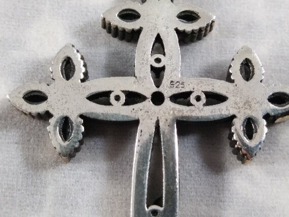 Sterling Silver and Bronze Cross Pendant and Ster… - image 6