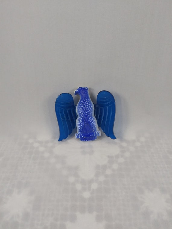 Blue Celluloid Eagle Pin