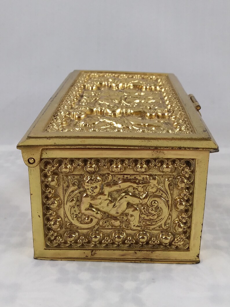 Ornate Metal Box With Key Etsy