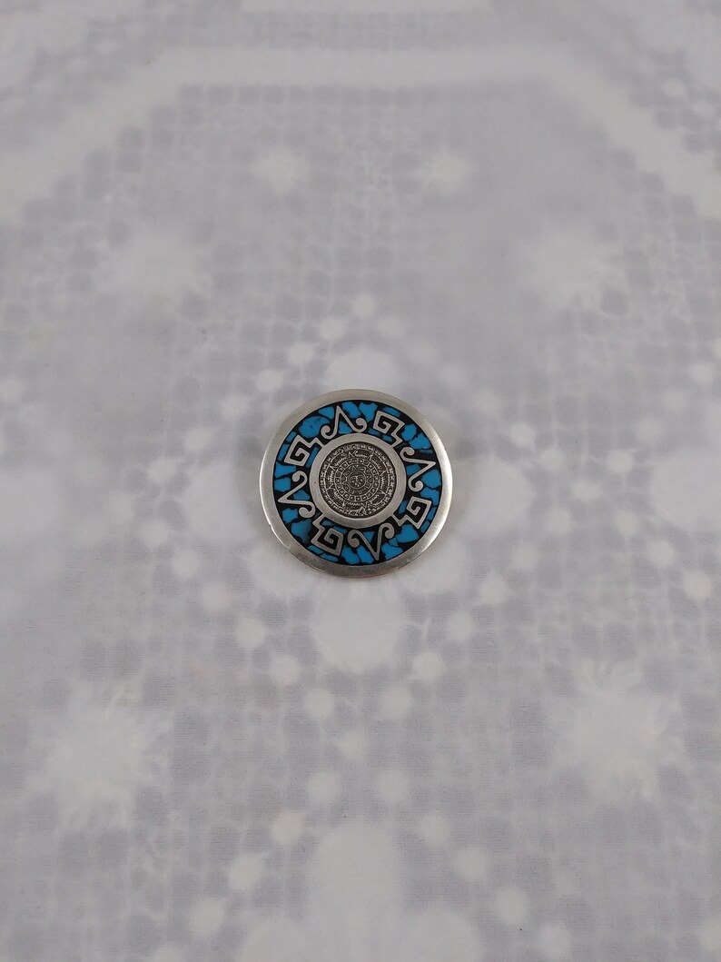 Sterling Silver /& Turquoise Mexican Pin