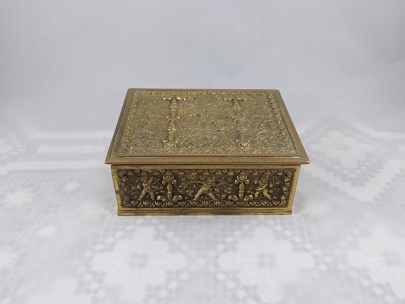 Antique Brass Cigar Box