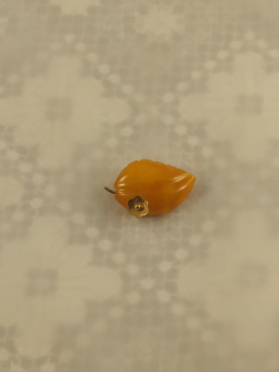 Amber Brooch Egg Yolk