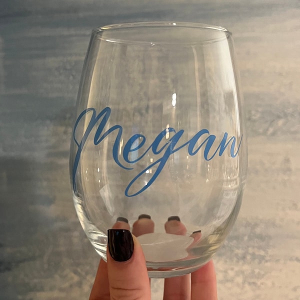Personalized Stemless Wine Glass, Custom Gifts for Graduation Gift, Grad Gift, Bridesmaid, Bridal Party Gift, Baby Shower & more!