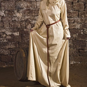 Cotte underdress medieval fantasy dress cotton light beige LARP