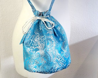 Pompadour bag blue silver brocade bag bag baroque Victorian bag bag