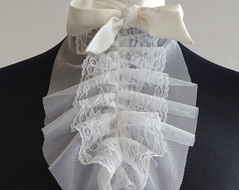 Jabot with necktie cream Fichu lace Victorian Gothic Rococo Steampunk WGT