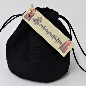 Petit sac en lin noir sac à dés jeu de rôle GN médiéval