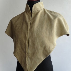 Elven Cape Beige Cloak short Fantasy LARP Elves Size L Suede imitation