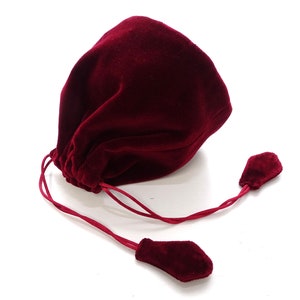 Borsa in velluto rosso scuro Borsa medievale LARP per gioco di ruolo rosso bordeaux