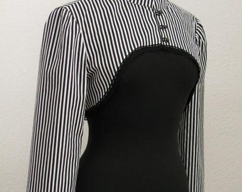 Bolero black and white striped Victorian jacket Victorian Goth Steampunk