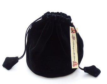 Black velvet bag dice bag marble bag role play LARP medieval velvet