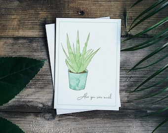 Love Themed Flower Puns/ Wall Art Print/ Print Art Design/ Graphic Design/ Watercolor Ascetic/ Line Art Drawn/ Digital/ Aloe you vera much