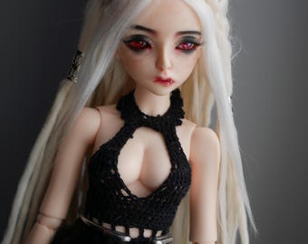 Platinum blonde dreadlocks yarn wig for Minifee Bjd msd 1/4 doll