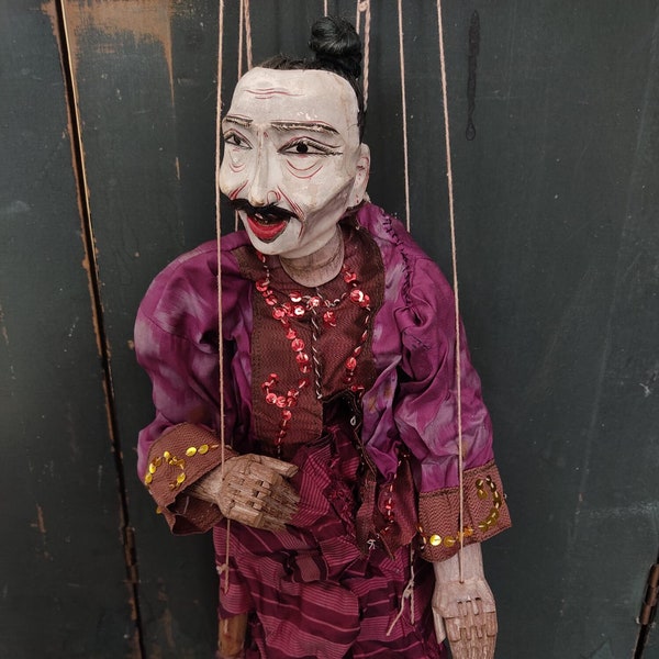 Puppenspiel grosse Marionette Chinese Vintage brocante asiatische Puppe Holz Puppentheater Theaterspiel Asiatika