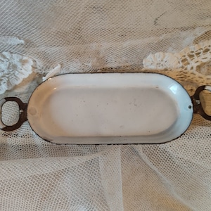 Vintage doll&#39;s kitchen doll&#39;s house grocery store dollhouse enamel plate enamel bowl enamel tray french shabby patina brocante
