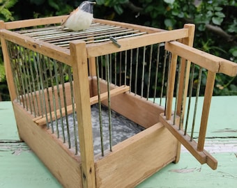 Small vintage bird cage bird maker French shabby