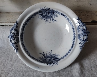 ANTIK V&B Compotier ceramic stoneware plate bowl Villeroy and Boch Wallerfangen Mercury stamp vintage French shabby in the style of JDL