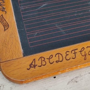 Vintage school board elementary school slate board with wooden edge 50s anchor board arithmetic board writing board old school brocante patina chalk board
