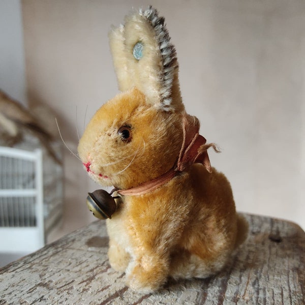 Vintage STEIFF rabbit Bunny plush rabbit button in ear